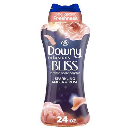 Downy Infusions In-Wash Laundry Scent Booster Beads, BLISS, Sparkling Amber and Rose Scent, 24 oz