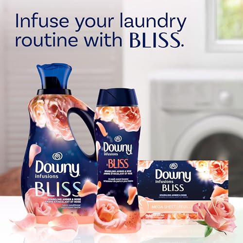 Downy Infusions In-Wash Laundry Scent Booster Beads, BLISS, Sparkling Amber and Rose Scent, 24 oz