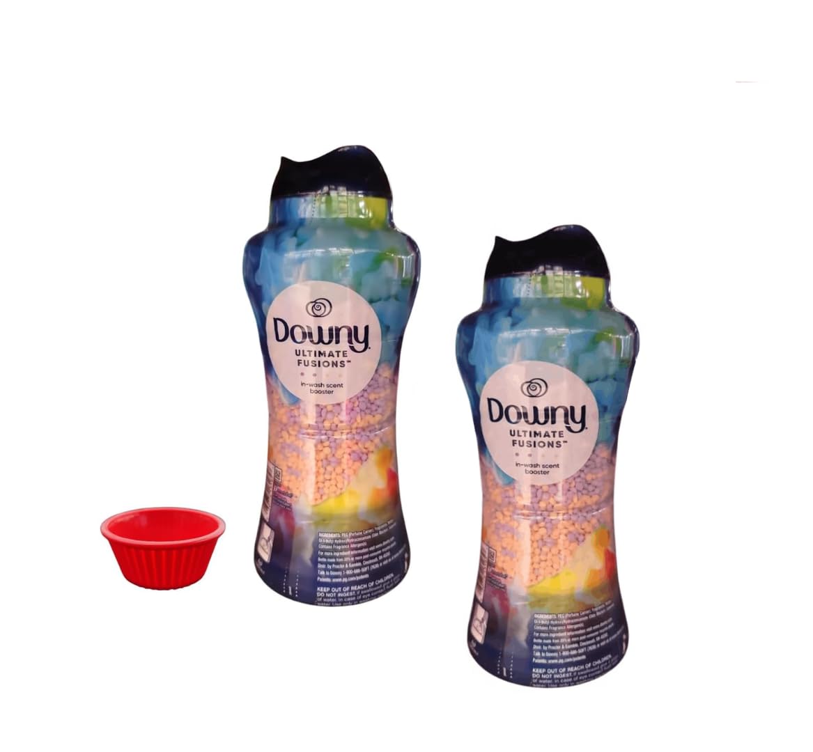 Ultimate Fusions Scent Booster Beads for Laundry + Dual-Action Scent Release, 2 Bottles of 24 oz Each | Compatible with Downy