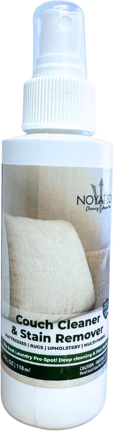 NOYATECH Couch Cleaner & Stain Remover Spray | Non-Toxic Cleaner | Pet Safe & Kid Safe | Upholstery, Sofas, Mattresses, Car Seats & Fabric | Quick-Drying | 32 oz