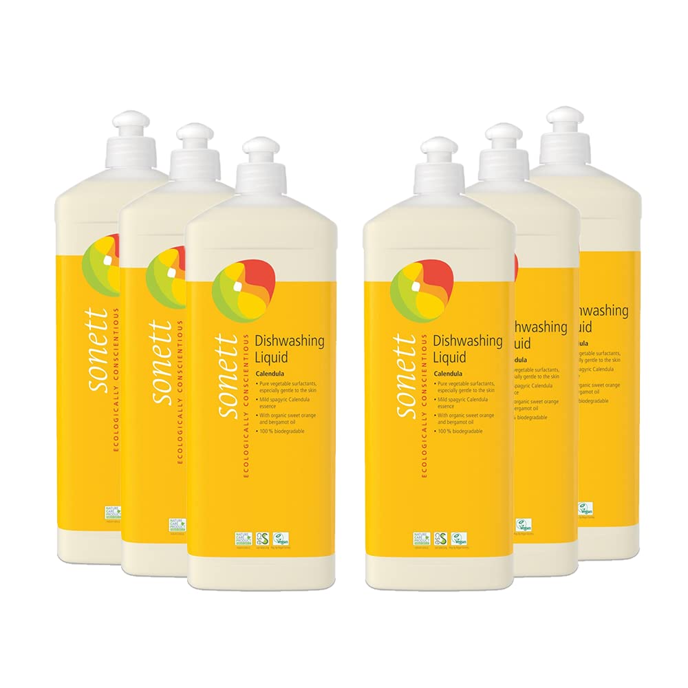 Sonett Organic Dishwashing Liquid Organic 100% Biodegradable Lemon, 10 Fl.Oz & 34 Fl.Oz (1 Count)