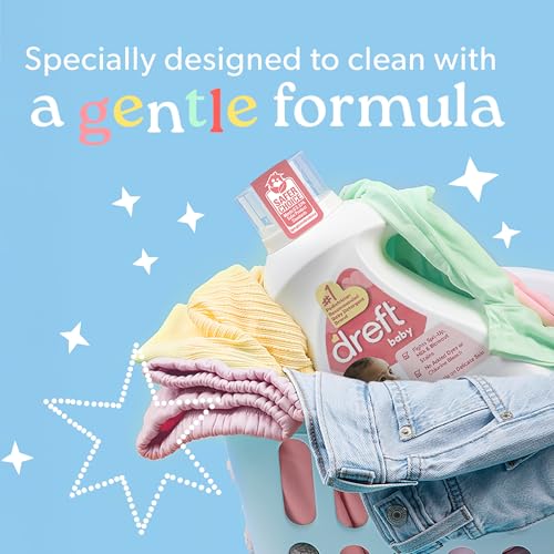 Dreft Newborn Baby Liquid Laundry Detergent, Gentle on Sensitive Skin, HE Compatible, 2 pack, 32 loads each