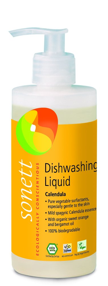 Sonett Organic Dishwashing Liquid Organic 100% Biodegradable Lemon, 10 Fl.Oz & 34 Fl.Oz (1 Count)