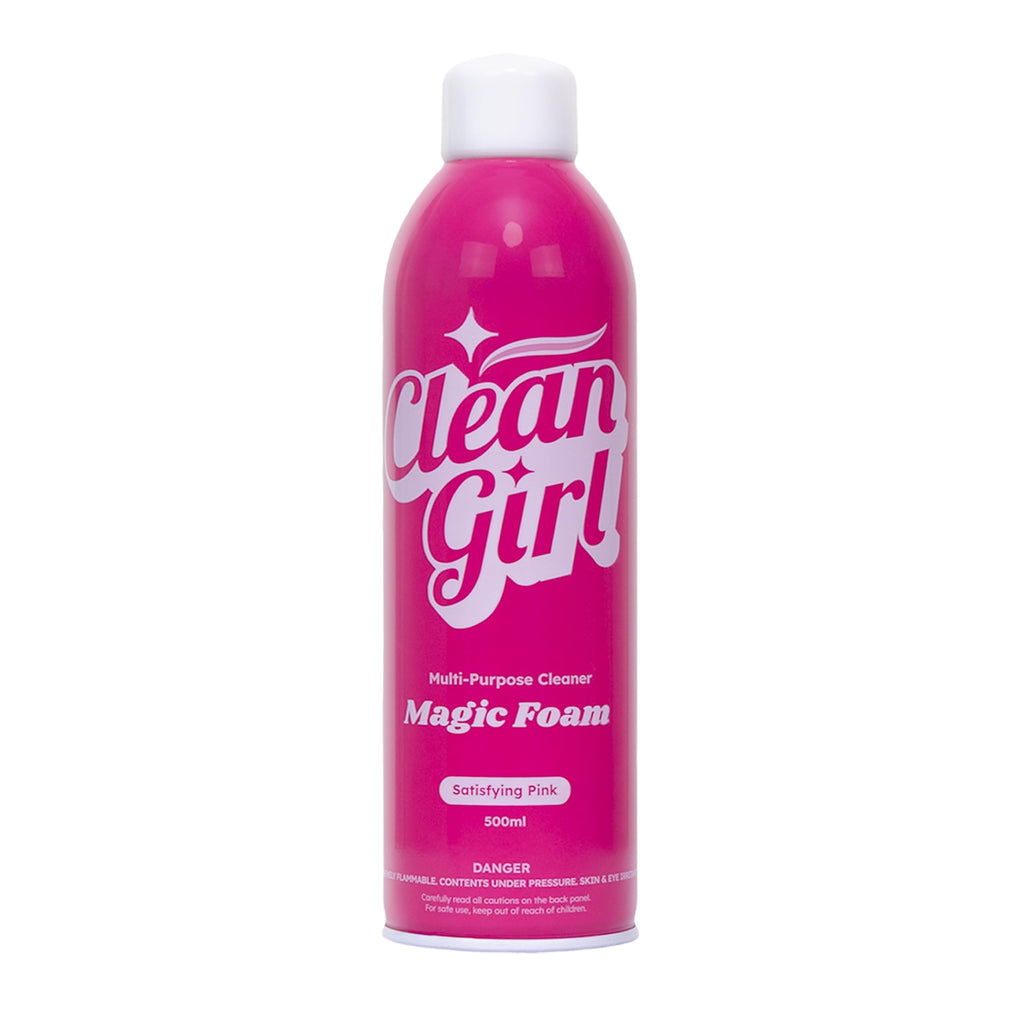 Clean Girl Magic Foam Multi Purpose Cleaner Spray, Pink Foam Bathroom Cleaner, Kitchen Degreaser, Shower Cleaner, Tile, Sink, Glass, Countertop & Floor Cleaning Spray, Grease + Grime Remover 500ml