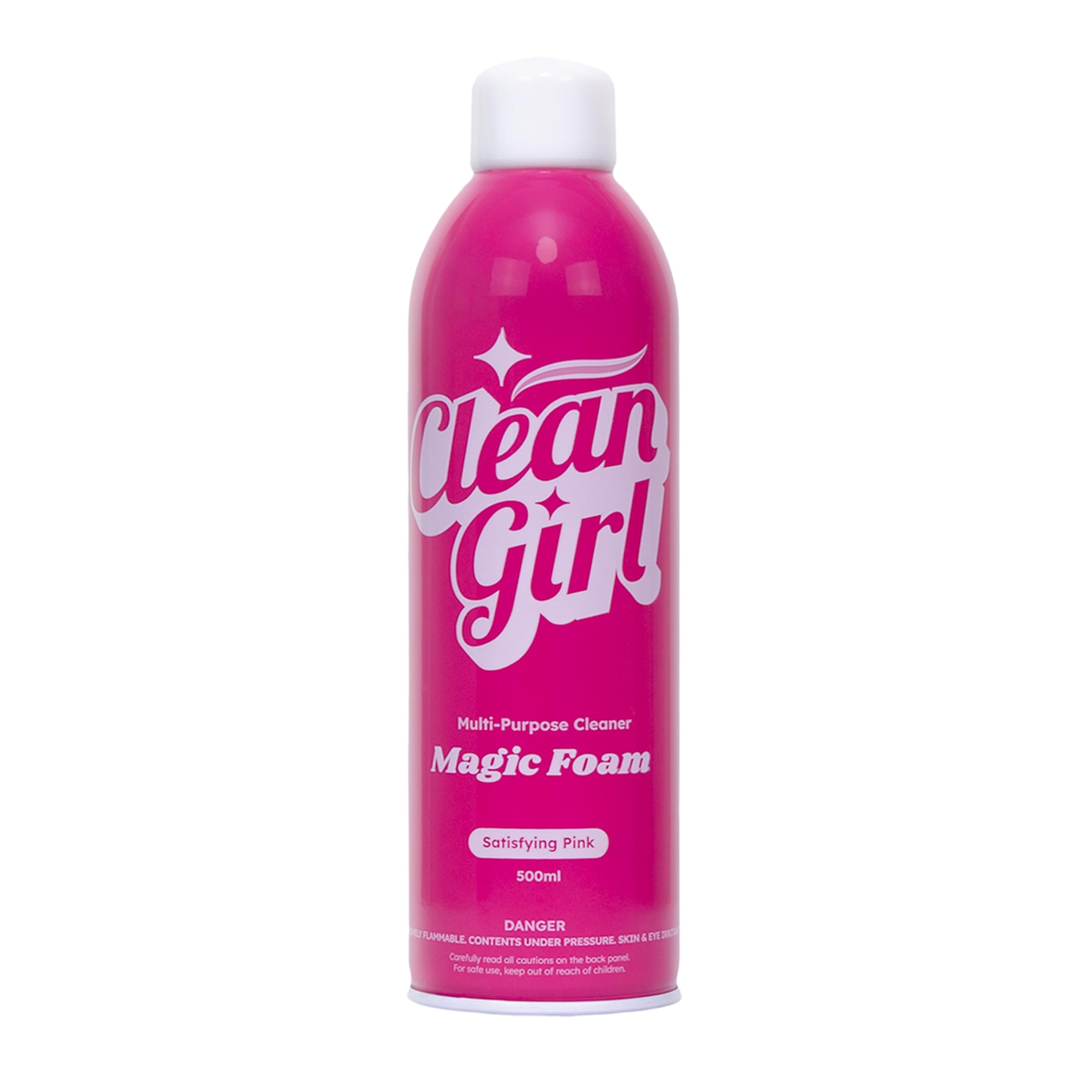 Clean Girl Magic Foam Multi Purpose Cleaner Spray, Pink Foam Bathroom Cleaner, Kitchen Degreaser, Shower Cleaner, Tile, Sink, Glass, Countertop & Floor Cleaning Spray, Grease + Grime Remover 500ml