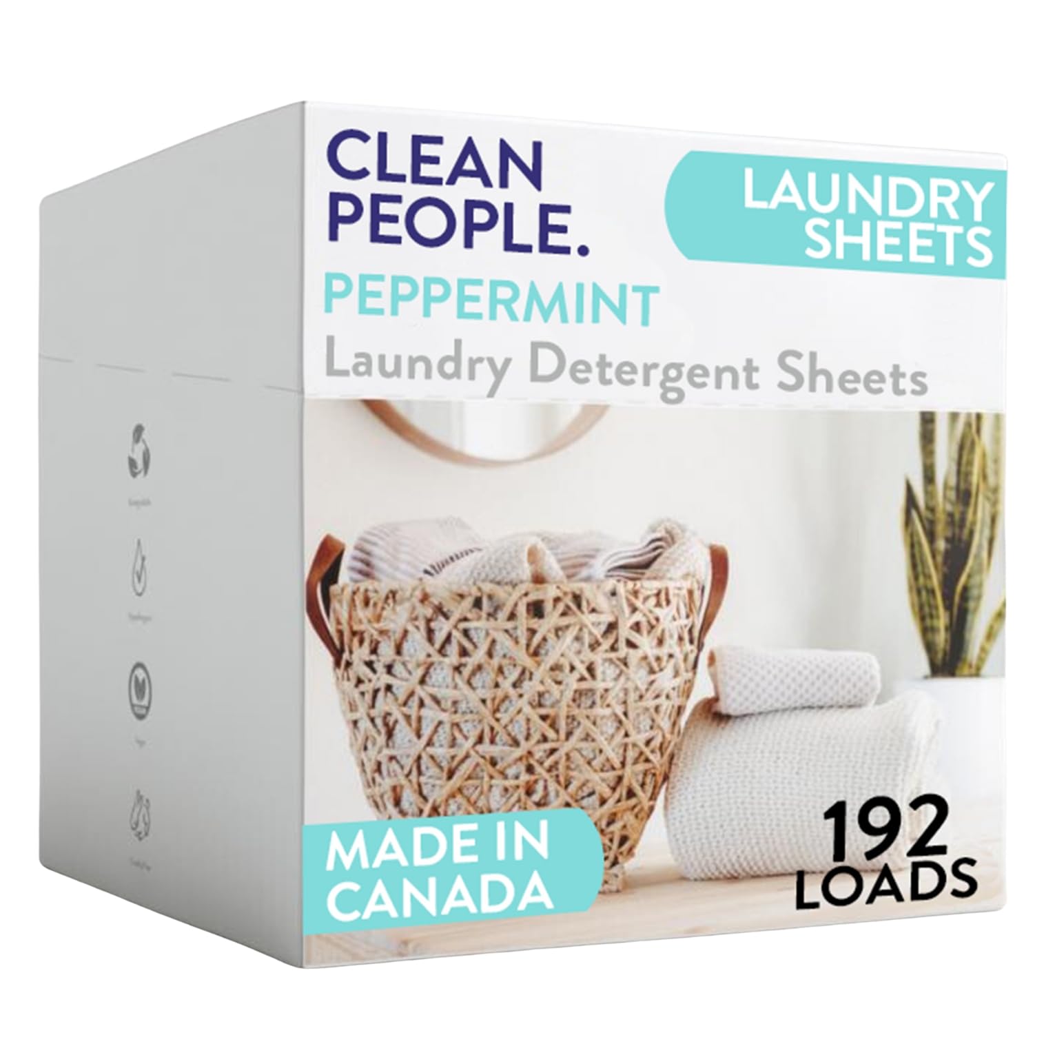 Clean People Laundry Detergent Sheets- Recyclable Packaging, Hypoallergenic, Stain Fighting, Works with All Machines including HE