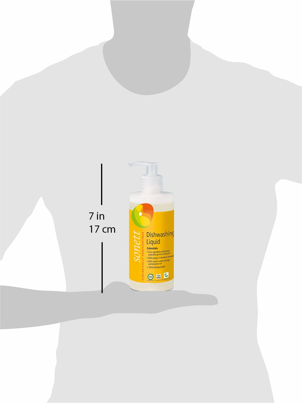 Sonett Organic Dishwashing Liquid Organic 100% Biodegradable Lemon, 10 Fl.Oz & 34 Fl.Oz (1 Count)