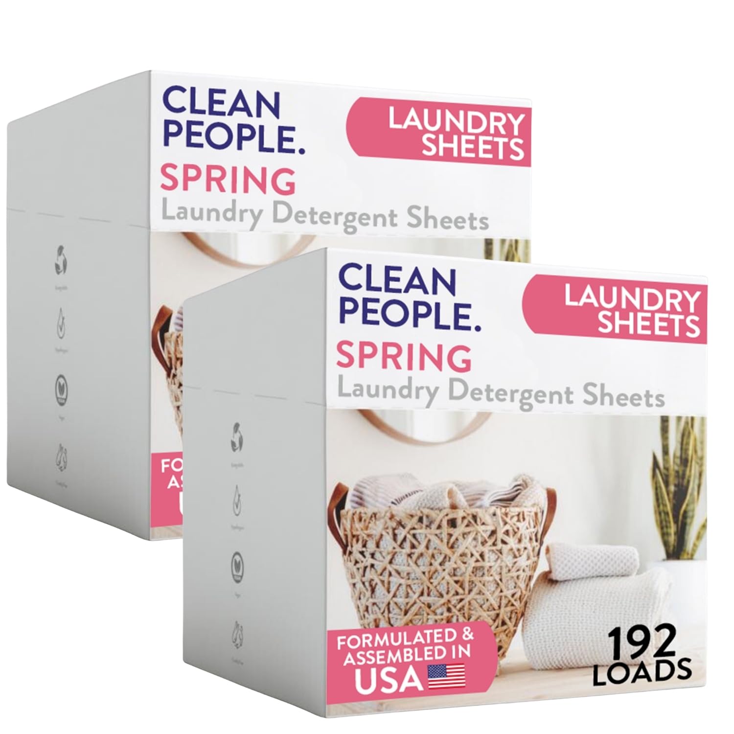 Clean People Laundry Detergent Sheets- Recyclable Packaging, Hypoallergenic, Stain Fighting, Works with All Machines including HE