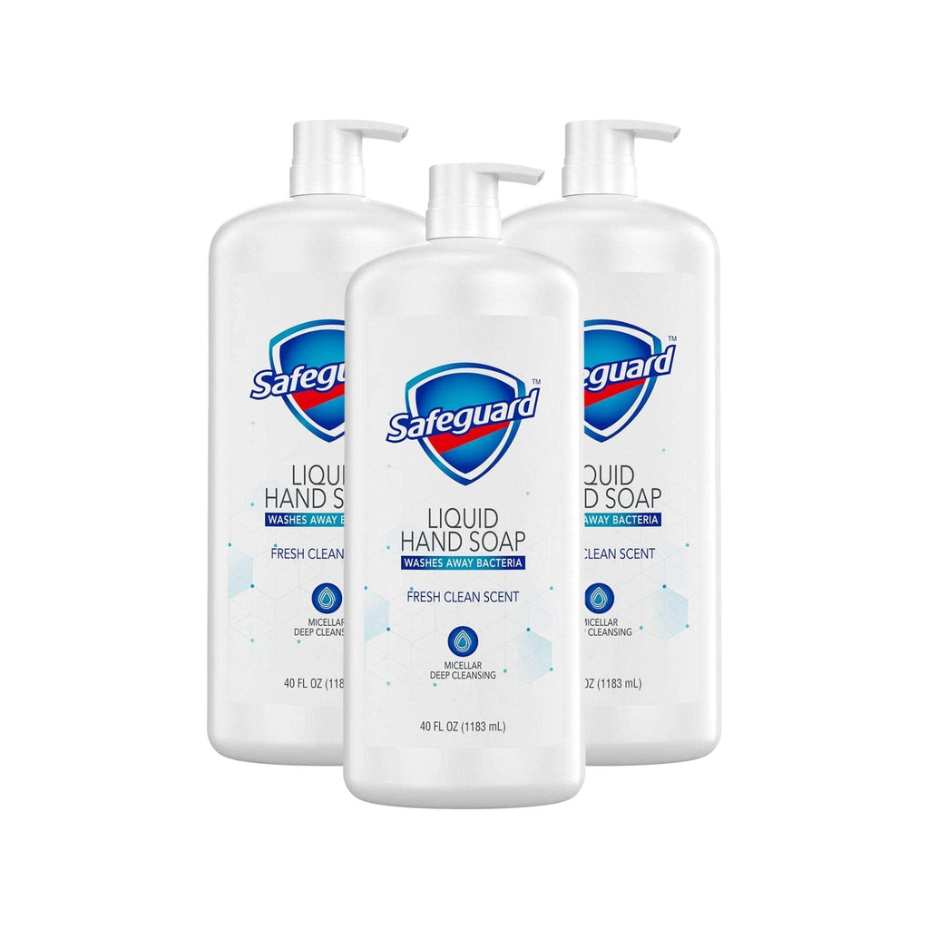 3 pack Safeguard Liquid Hand Soap, Micellar Deep Cleansing, Fresh Clean Scent (40 oz.) 40 Fl Oz (Pack of 3)