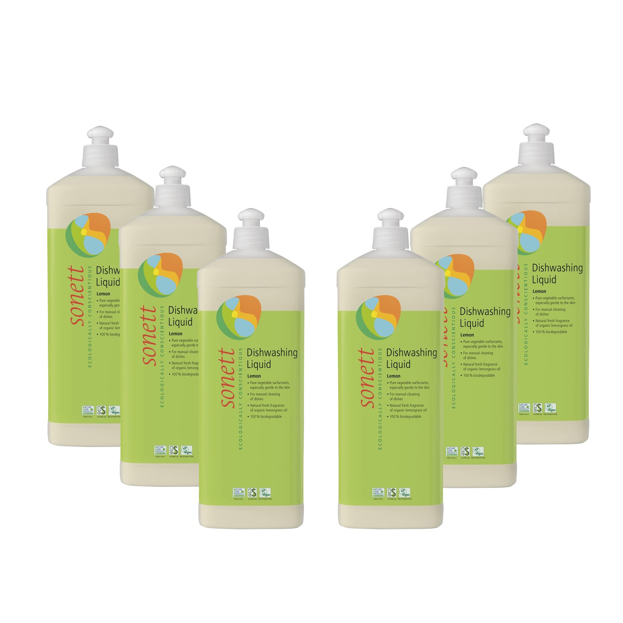 Sonett Organic Dishwashing Liquid Organic 100% Biodegradable Lemon, 10 Fl.Oz & 34 Fl.Oz (1 Count)