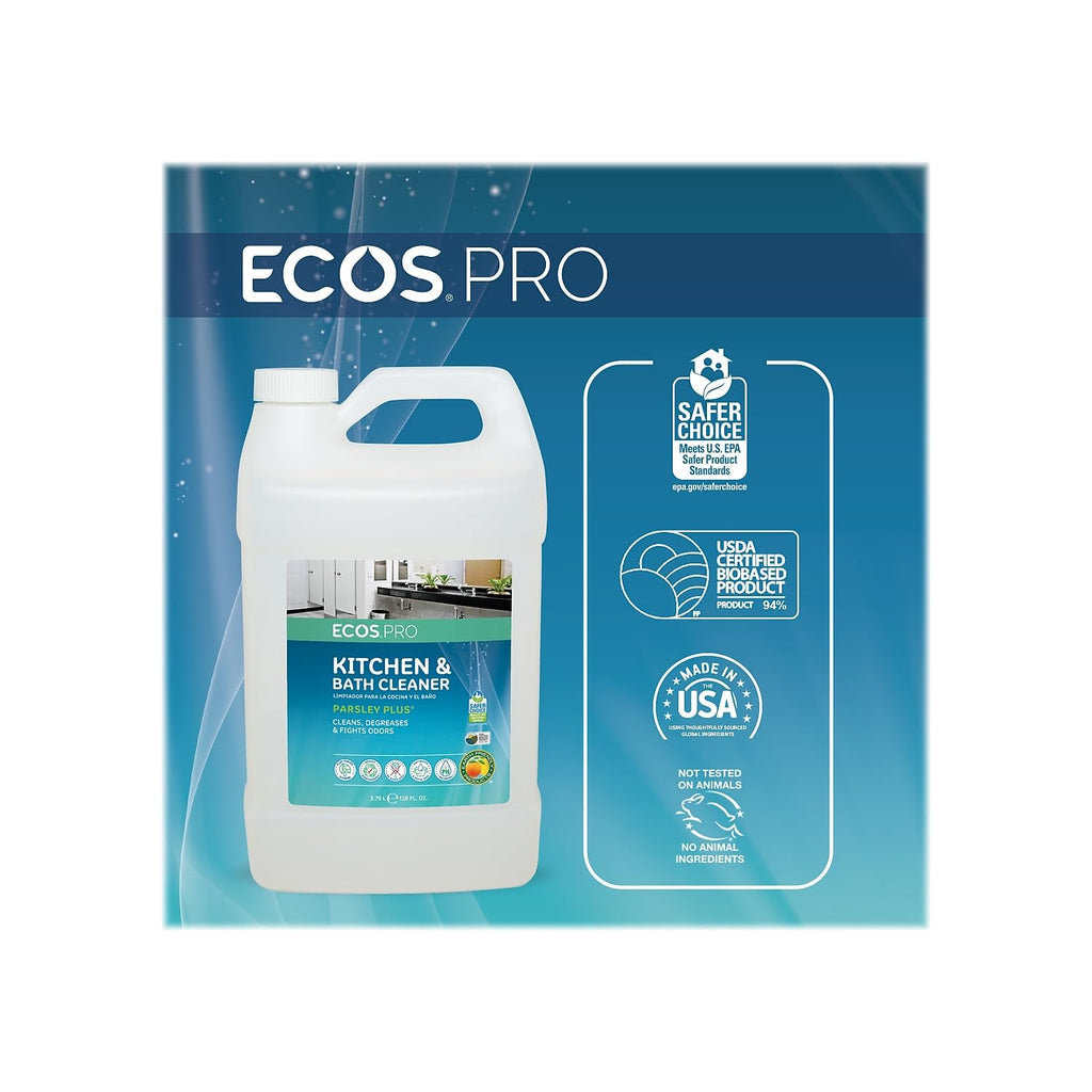 Earth Friendly Products Proline PL9746/04 Parsley Plus All-Purpose Kitchen-Bathroom Cleaner-Degreaser, 1 gallon Bottles (Case of 4)