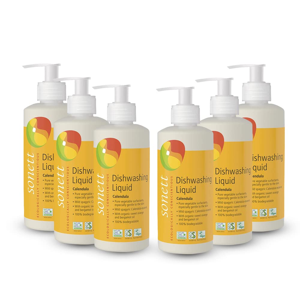 Sonett Organic Dishwashing Liquid Organic 100% Biodegradable Lemon, 10 Fl.Oz & 34 Fl.Oz (1 Count)
