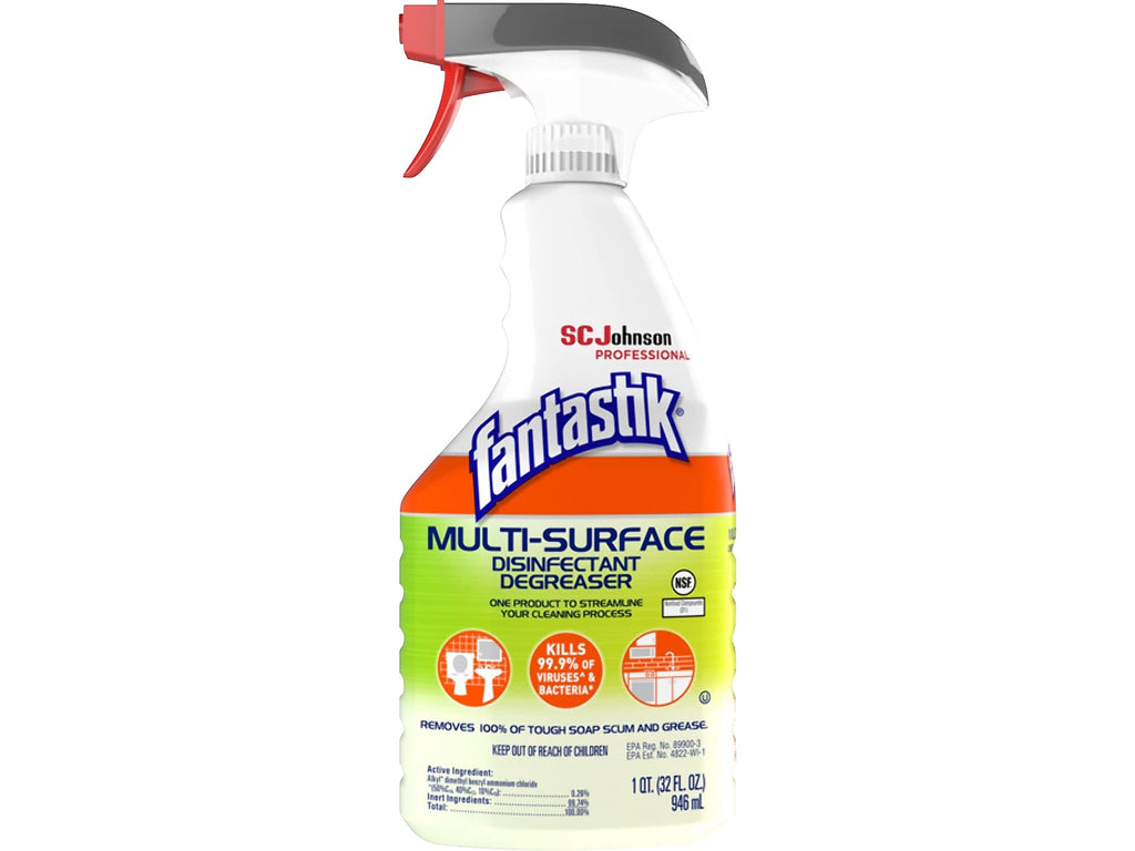 SC Johnson Professional Fantastik Disinfectant Multi-Surface Cleaner Spray Bottle 8, Ounce (Pack of 8), Fresh, 32 Fl Oz
