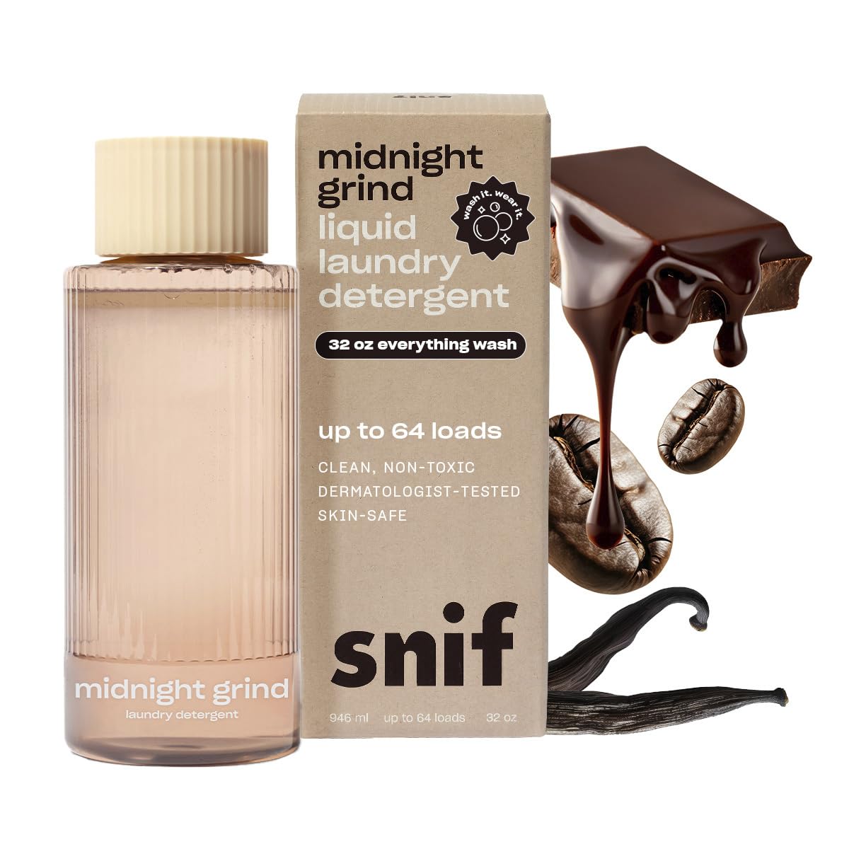 Snif Laundry Detergent, Clean and Crisp Scents, Non-Irritating to Skin, Clean, Non-Toxic, Vegan, Cruelty Free