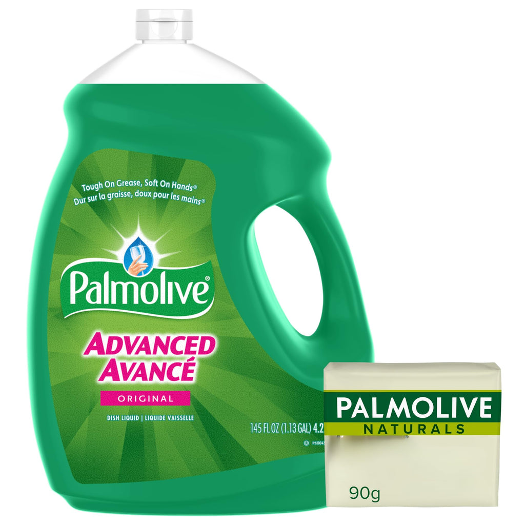 Palmolive Advanced Dish Liquid, Dishwashing Liquid, Dish Soap Refill, Original Scent, Green 145oz Soap Bar