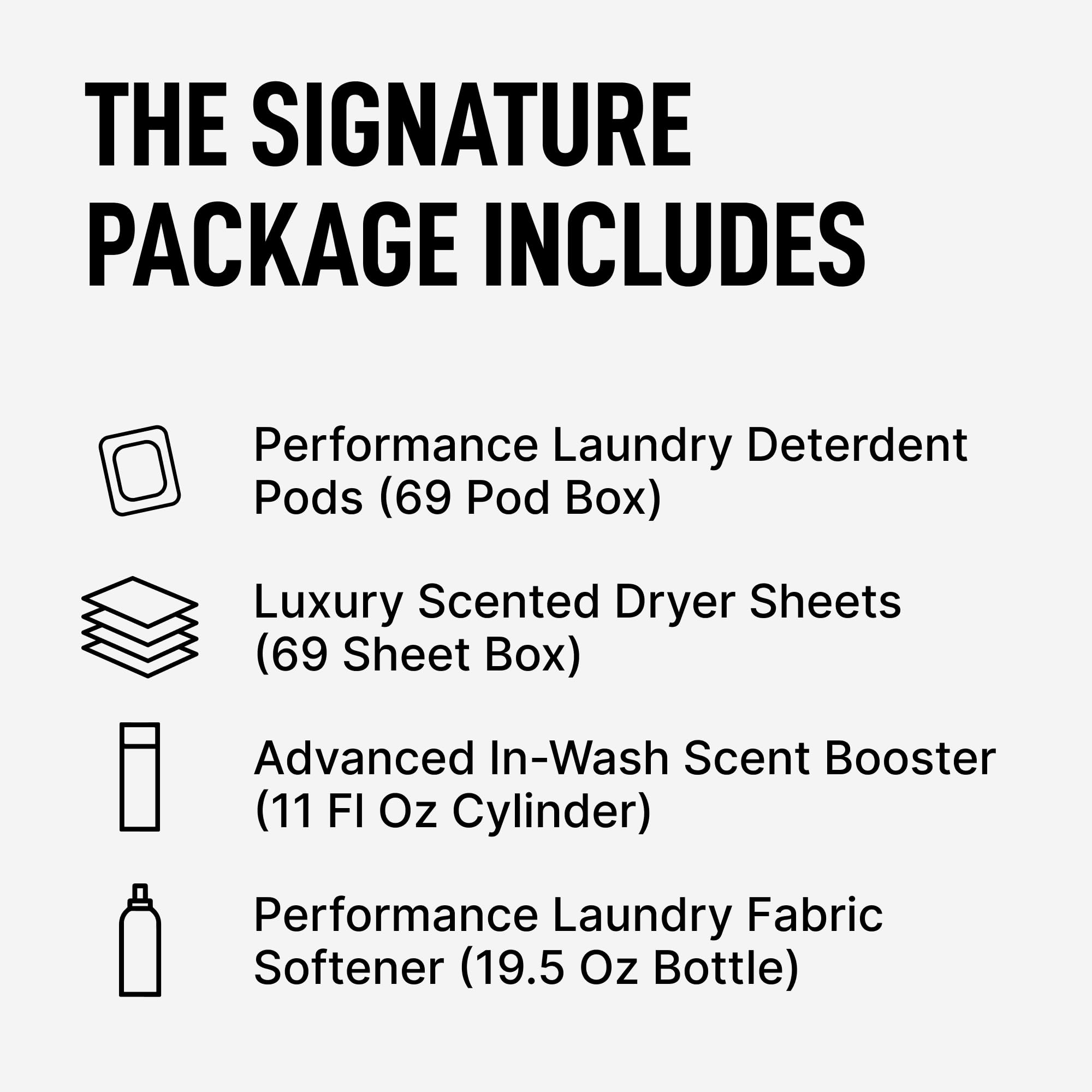 Laundry Sauce - Signature Bundles, Scented Laundry Detergent Pods & Scent Booster, Fabric Softener, Dryer Sheets