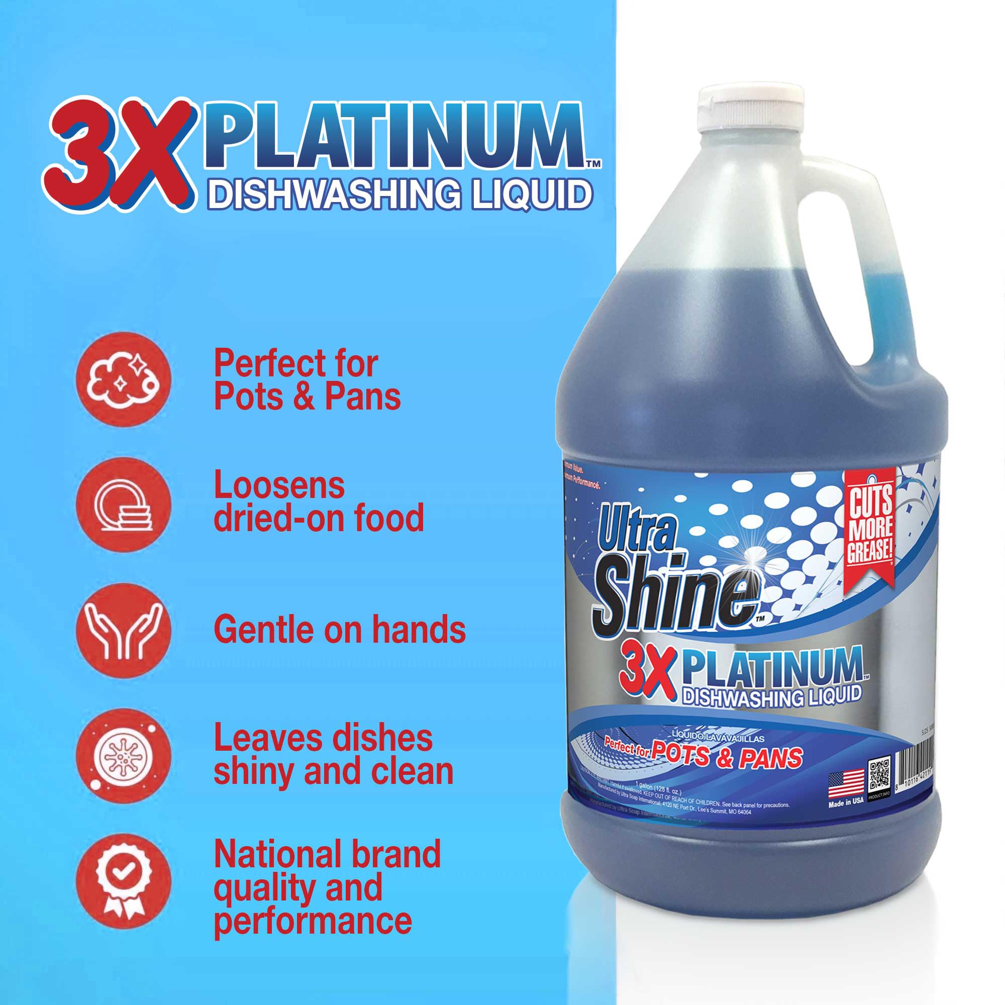 Ultra Shine™ Powerful Grease Remover Dishwashing Soap