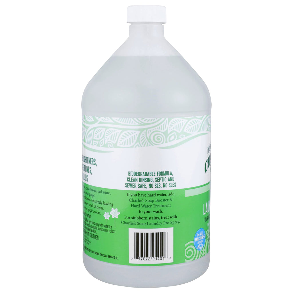 Charlie’s Soap Laundry Liquid with Pump (160 Loads, 1 Pack) Natural Deep Cleaning Hypoallergenic Laundry Detergent – Eco-Friendly, Safe and Effective
