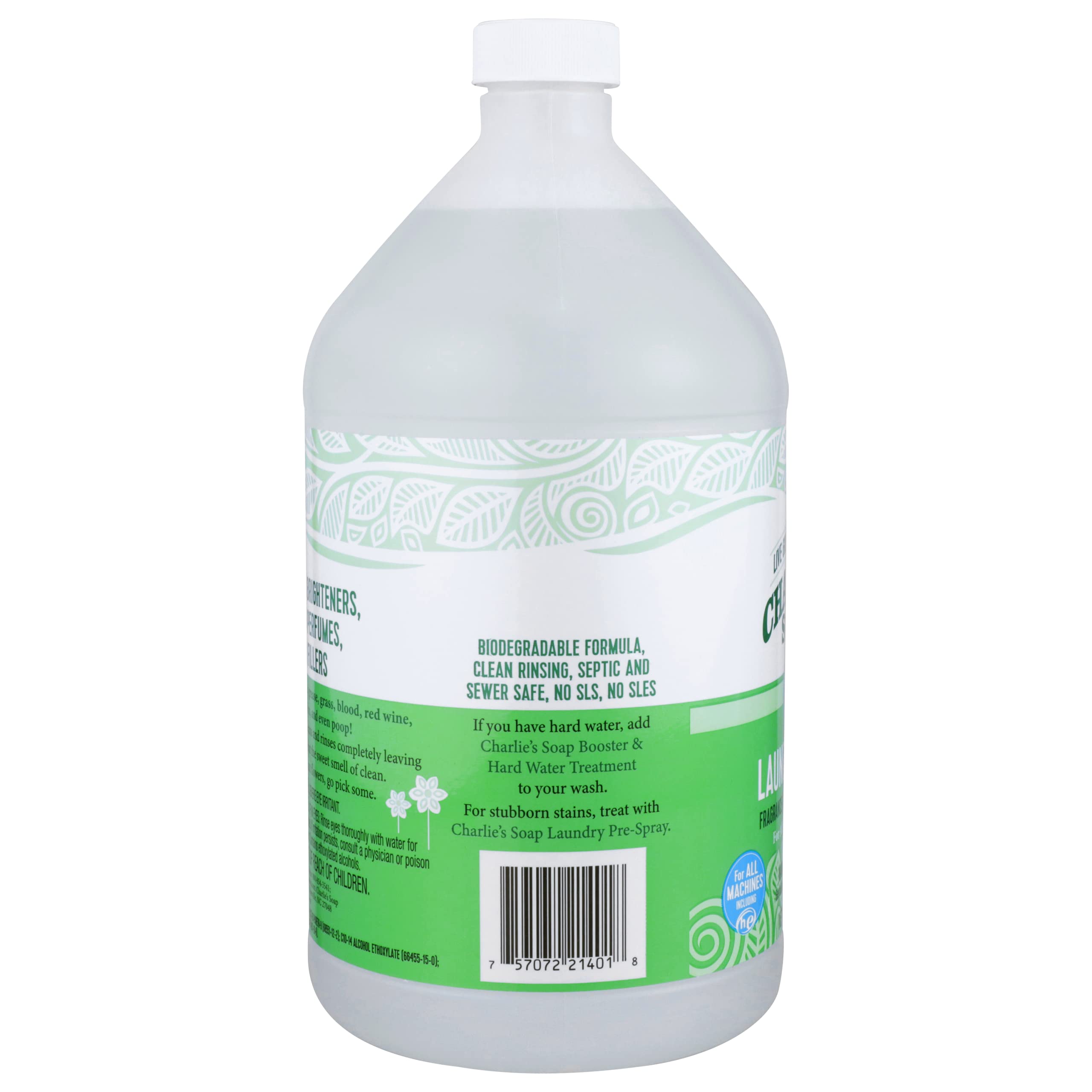 Charlie’s Soap Laundry Liquid with Pump (160 Loads, 1 Pack) Natural Deep Cleaning Hypoallergenic Laundry Detergent – Eco-Friendly, Safe and Effective