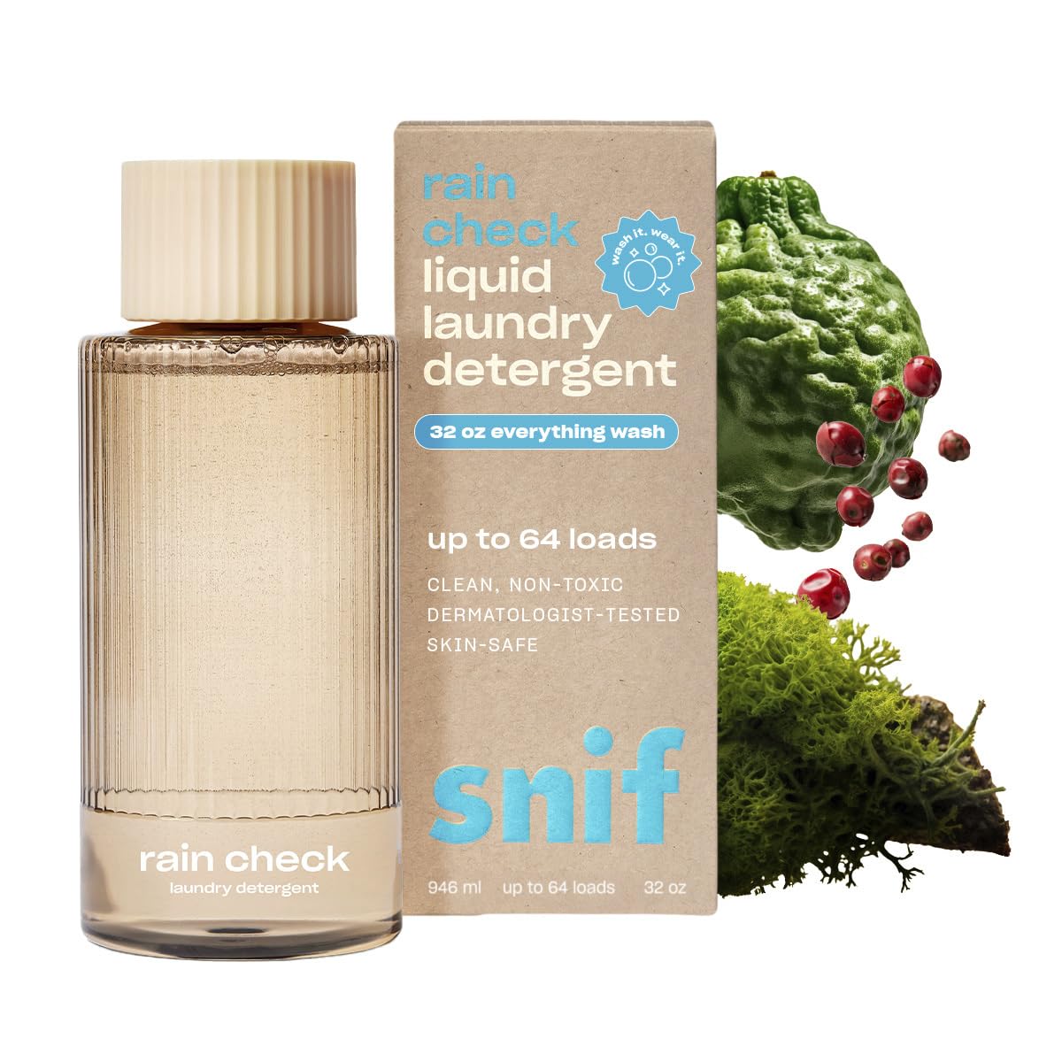Snif Laundry Detergent, Clean and Crisp Scents, Non-Irritating to Skin, Clean, Non-Toxic, Vegan, Cruelty Free