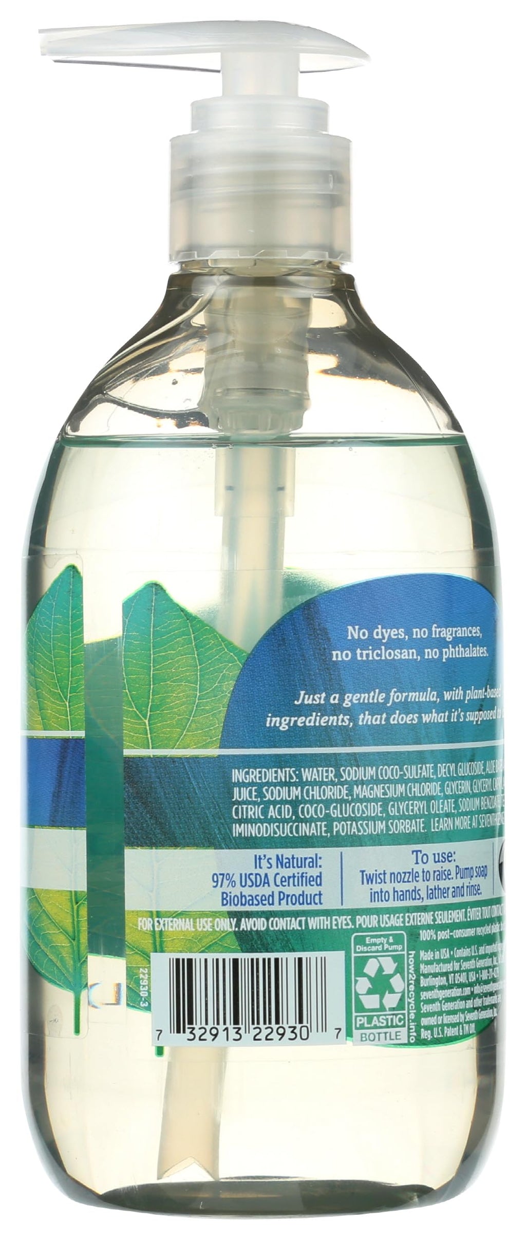 Seventh Generation Free&Clean All Liquid Bottle Hands Unisex Adult Softening skin cleaning agent