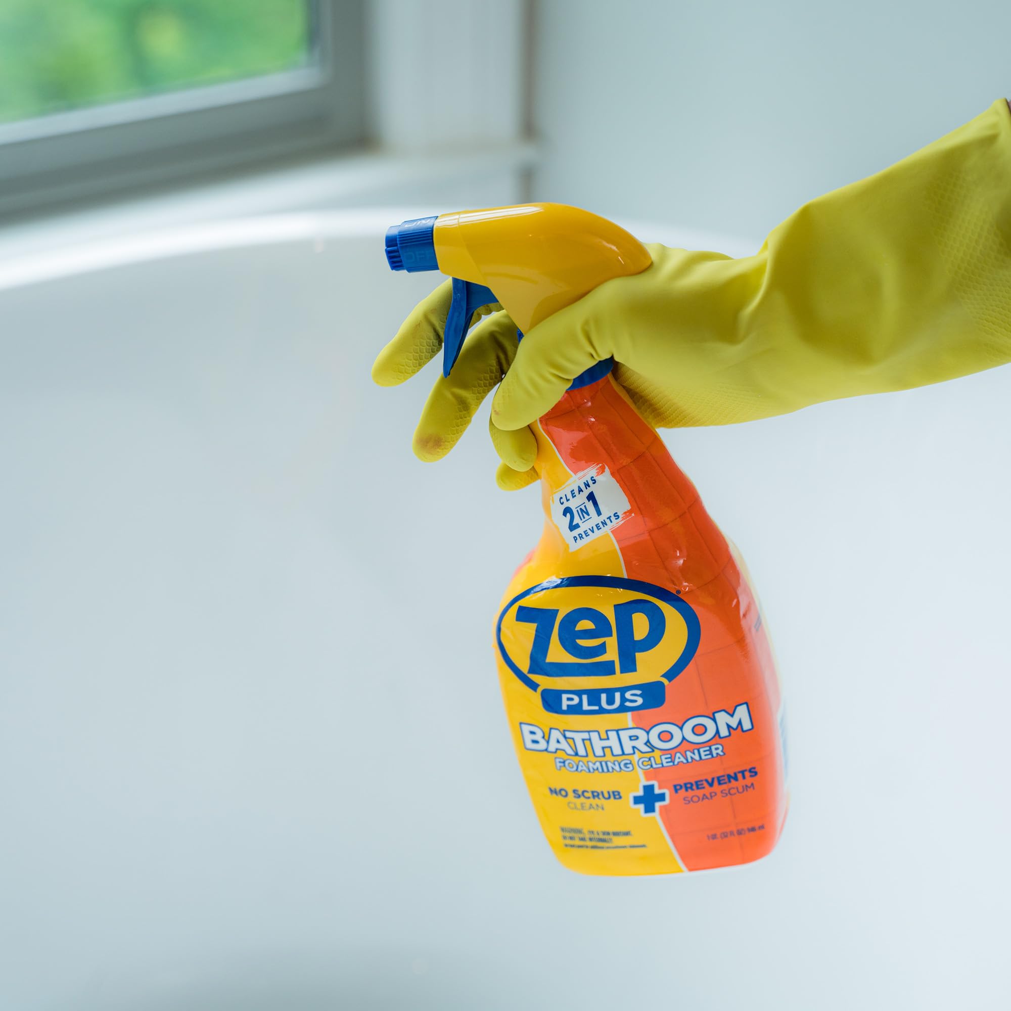 Zep Plus Bathroom Foaming Cleaner (Case of 12) - R54012 - Keep Your Bathroom Clean + Protect From Future Soap Scum Buildup
