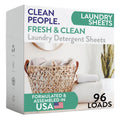 Clean People Laundry Detergent Sheets- Recyclable Packaging, Hypoallergenic, Stain Fighting, Works with All Machines including HE
