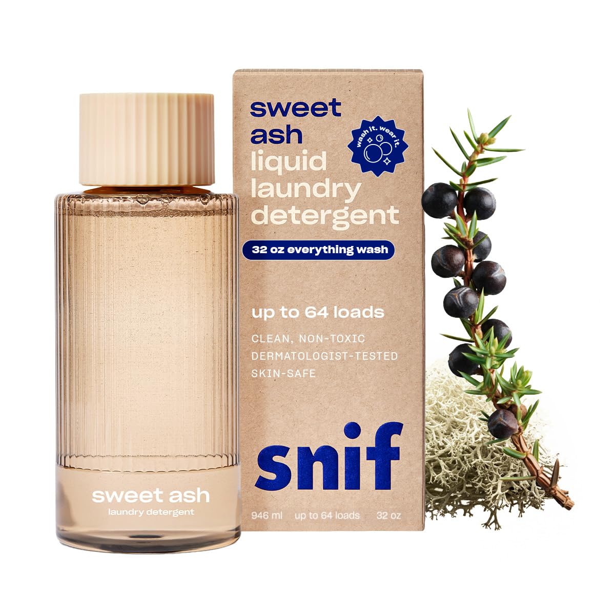 Snif Laundry Detergent, Clean and Crisp Scents, Non-Irritating to Skin, Clean, Non-Toxic, Vegan, Cruelty Free