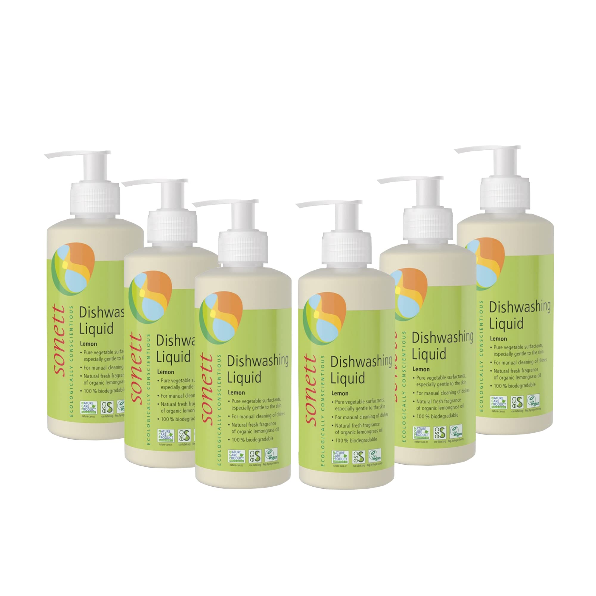 Sonett Organic Dishwashing Liquid Organic 100% Biodegradable Lemon, 10 Fl.Oz & 34 Fl.Oz (1 Count)