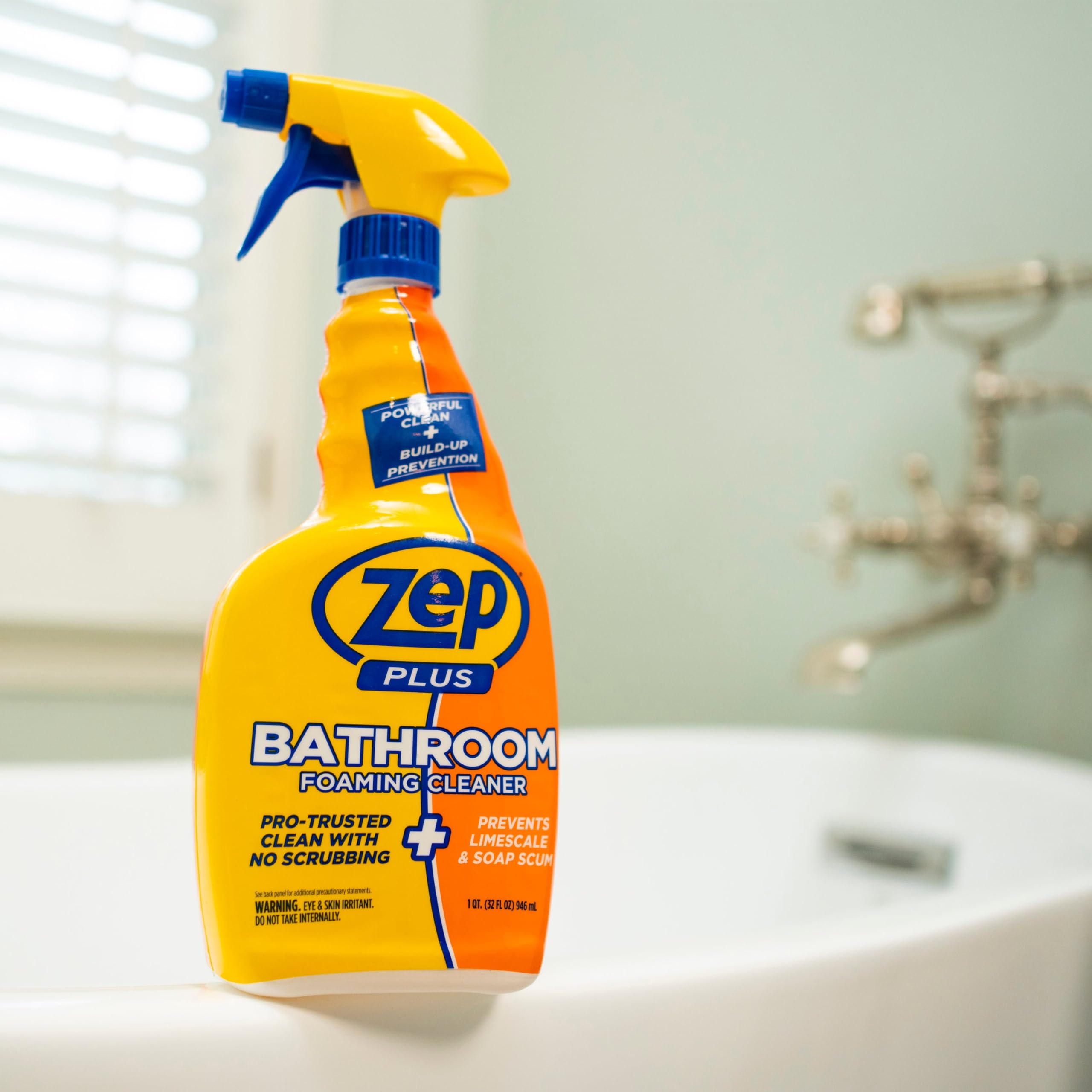 Zep Plus Bathroom Foaming Cleaner (Case of 12) - R54012 - Keep Your Bathroom Clean + Protect From Future Soap Scum Buildup