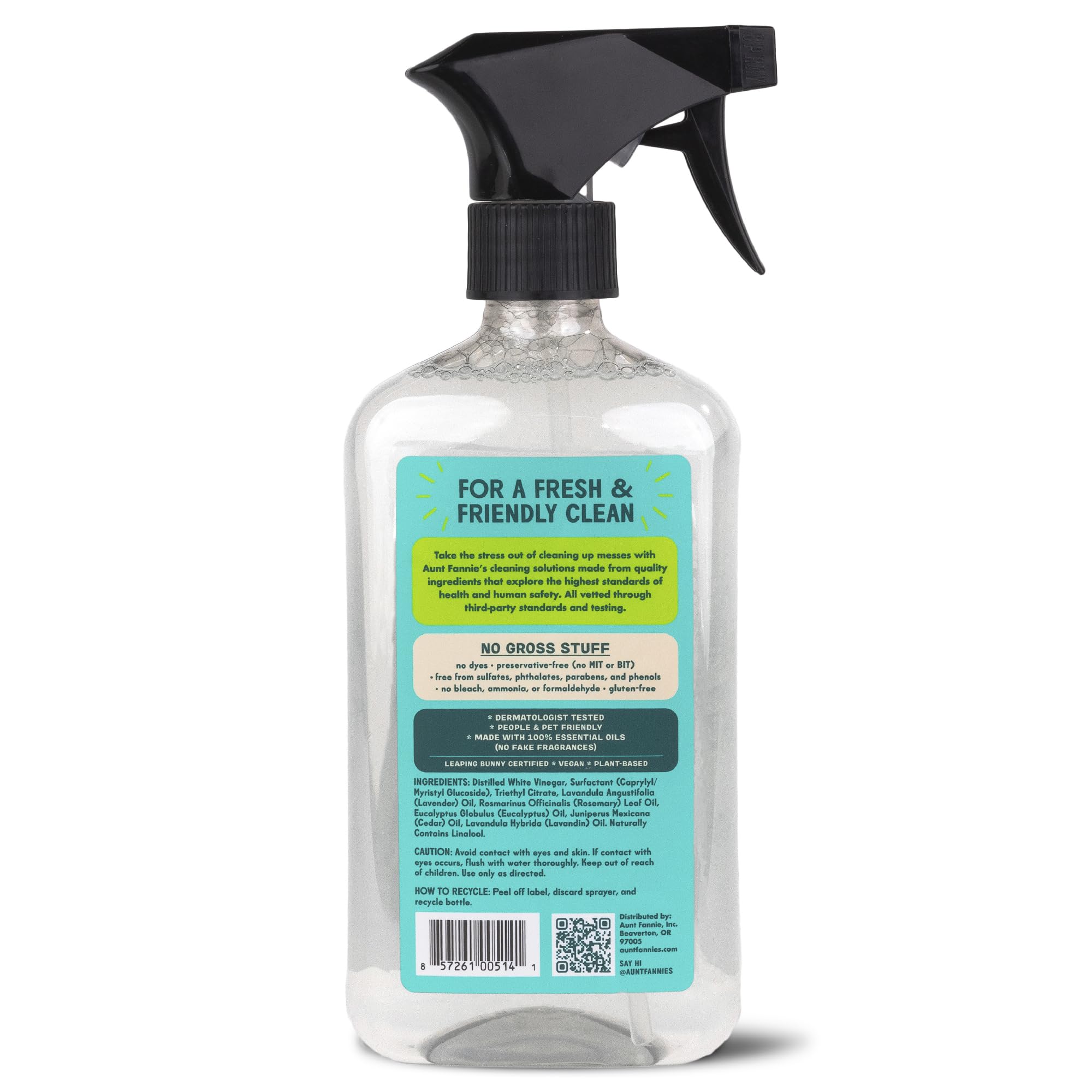 Aunt Fannie's All Purpose Cleaning Vinegar 16.9 Ounces, Multipurpose Surface Spray Cleaner