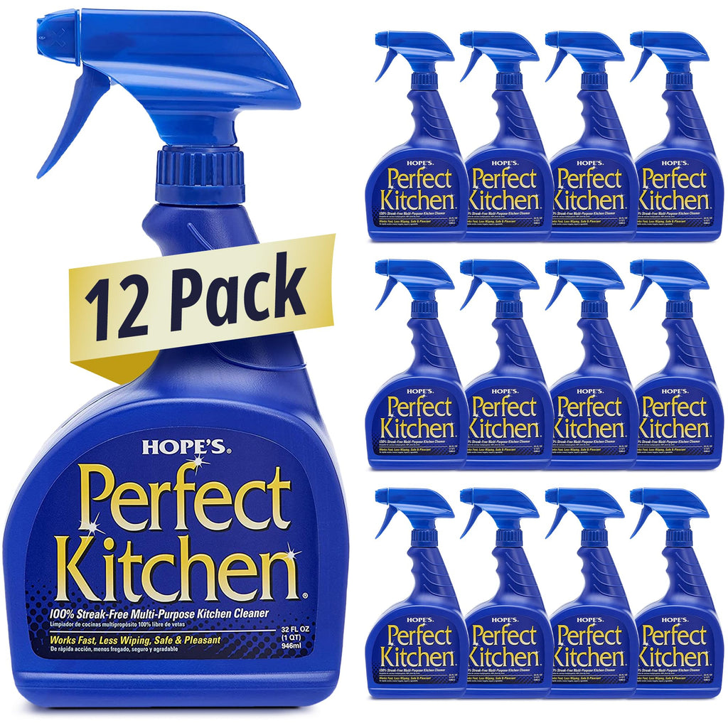 HOPE'S Perfect Kitchen Cleaner Spray - 32 Oz No-Residue All Purpose Cleaning Spray - Multisurface Degreaser for Counters, Stoves, Microwaves, and More - Pet and Home Safe