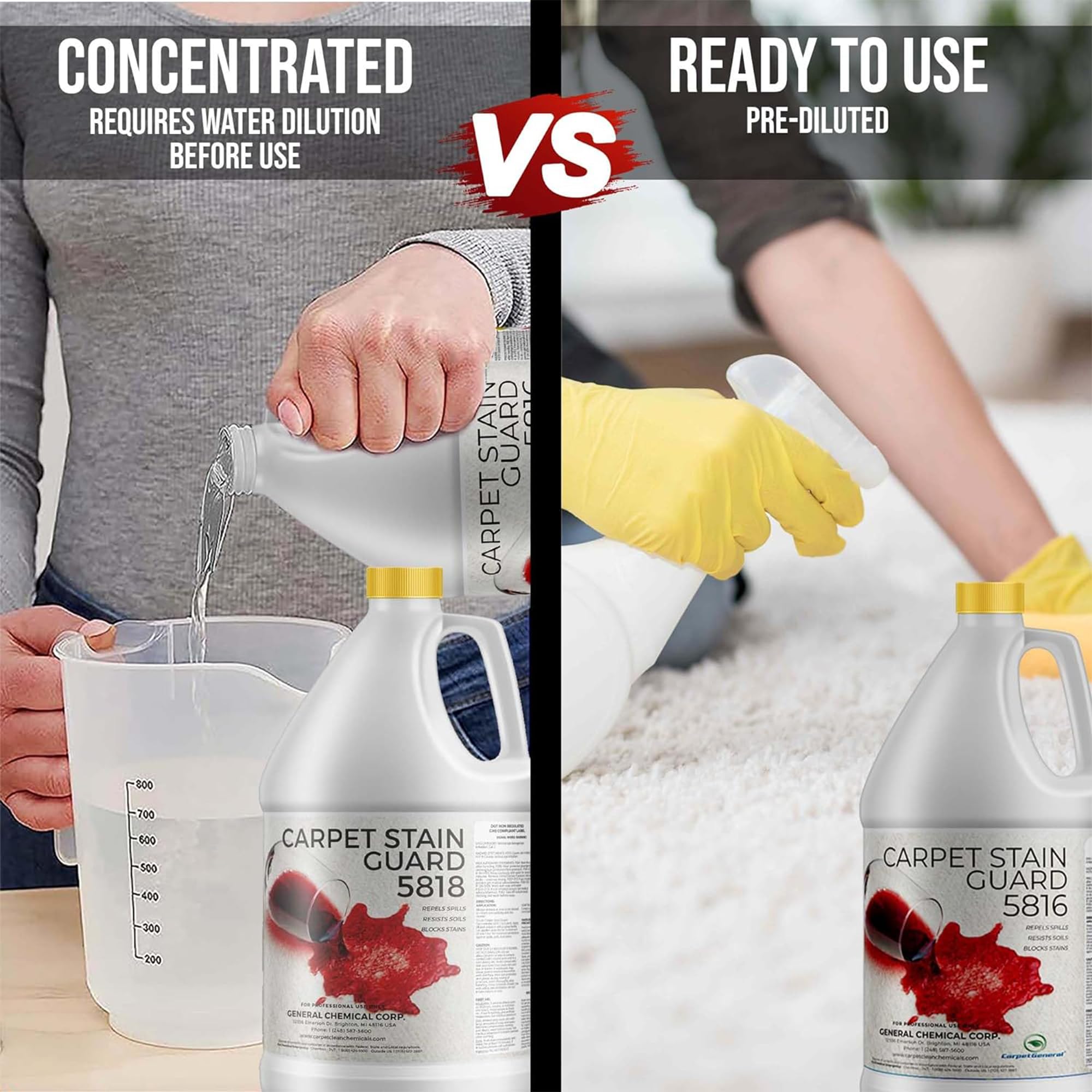 General Chemical Fabric Protector & Stain Shield - Ultra Concentrated Fabric Protector for Carpets, Rugs, Upholstery, Drapes & More - Carpet Stain Guard 5818 - for Outdoor & Indoor Use