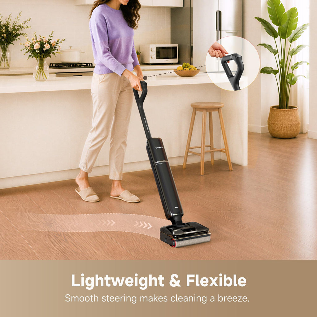 DREAME Aero Series Wet Dry Vacuum Mop, 3.88in Ultra-Slim, 0 Hair Tangle for Pet Owners, Auto Self-Cleaning Hard Floor Cleaning Machine, Powerful Suction Vacuum and Mop