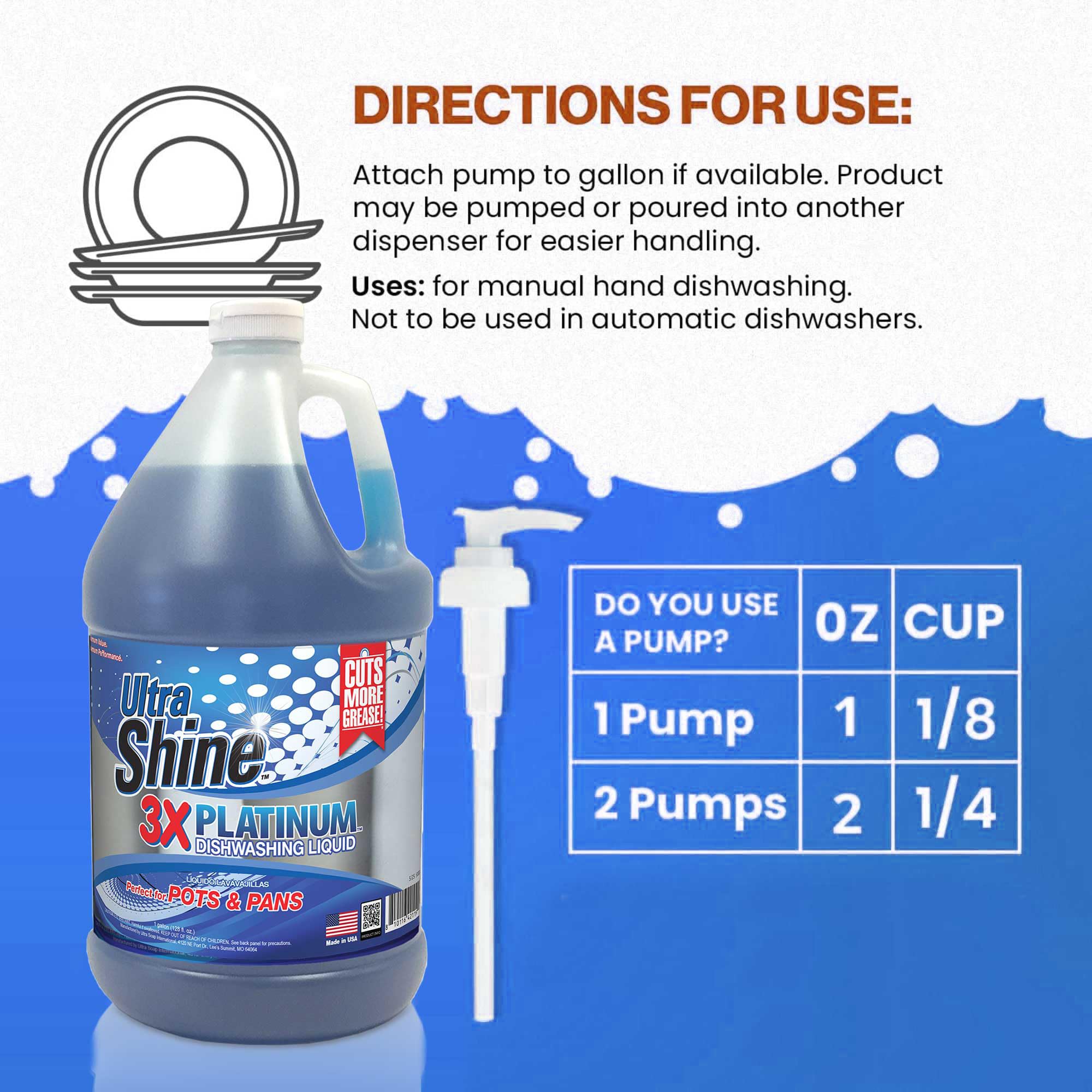 Ultra Shine™ Powerful Grease Remover Dishwashing Soap