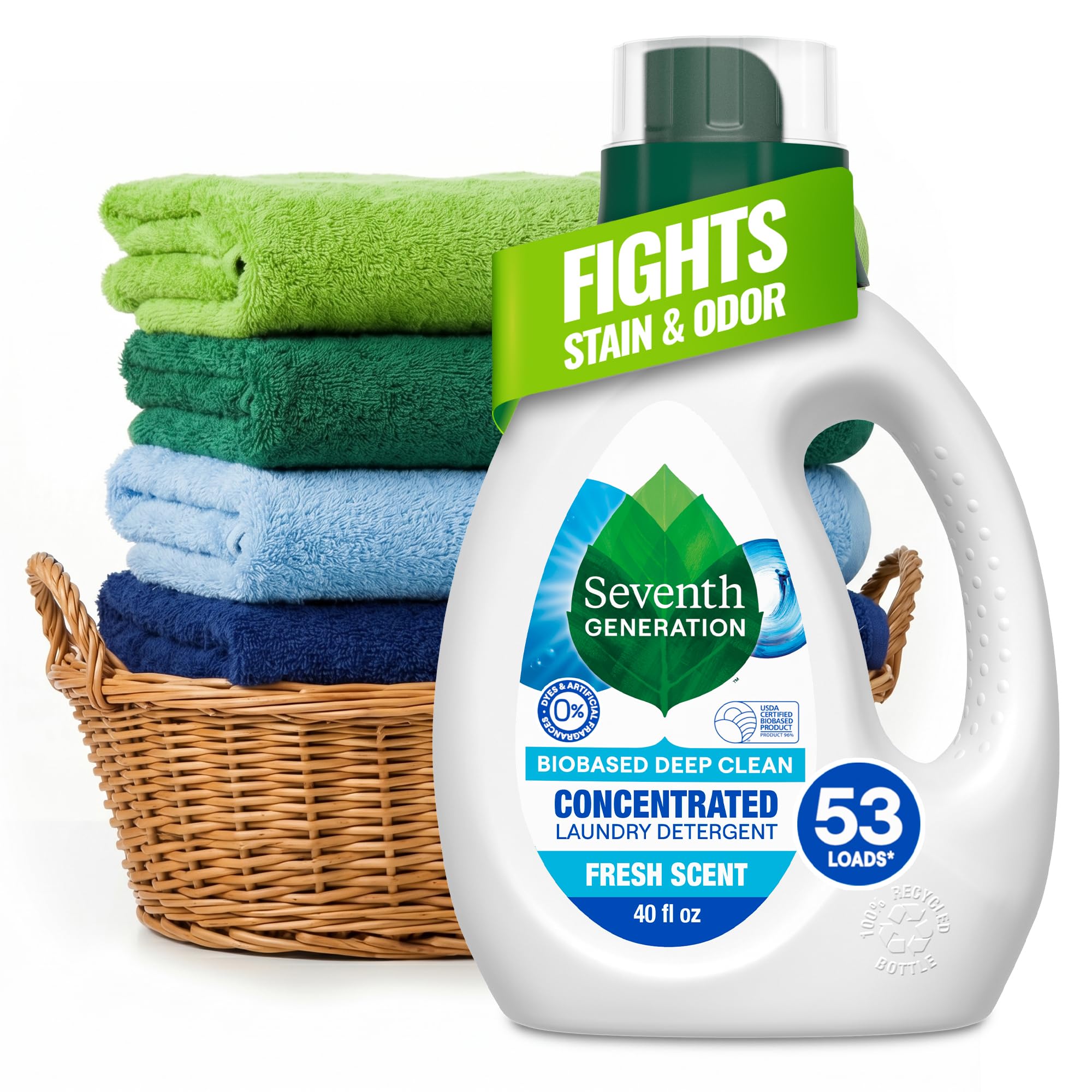 Seventh Generation Concentrated Laundry Detergent Liquid Free & Clear Fragrance Free 40 oz