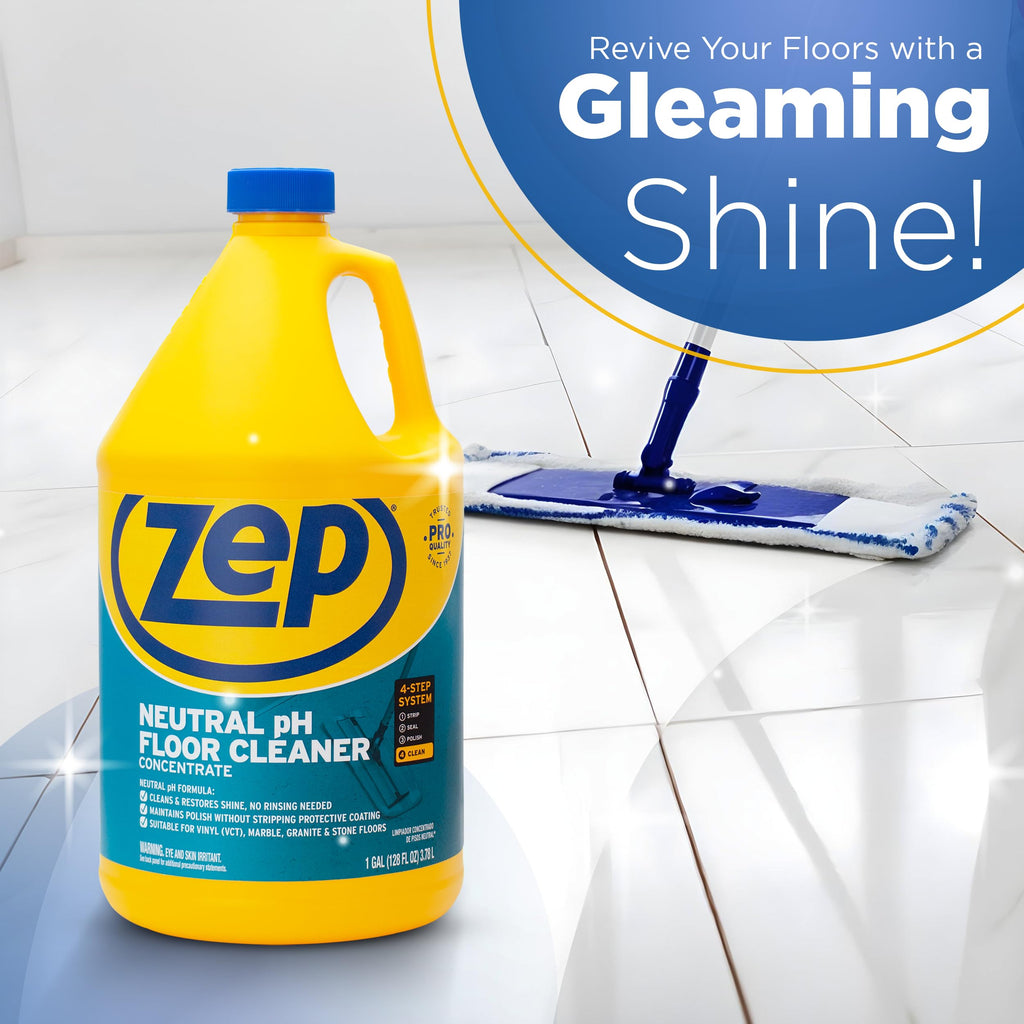 Zep Neutral pH Industrial Floor Cleaner - ZUNEUT128 - Concentrated Pro Trusted All-Purpose Floor Cleaner