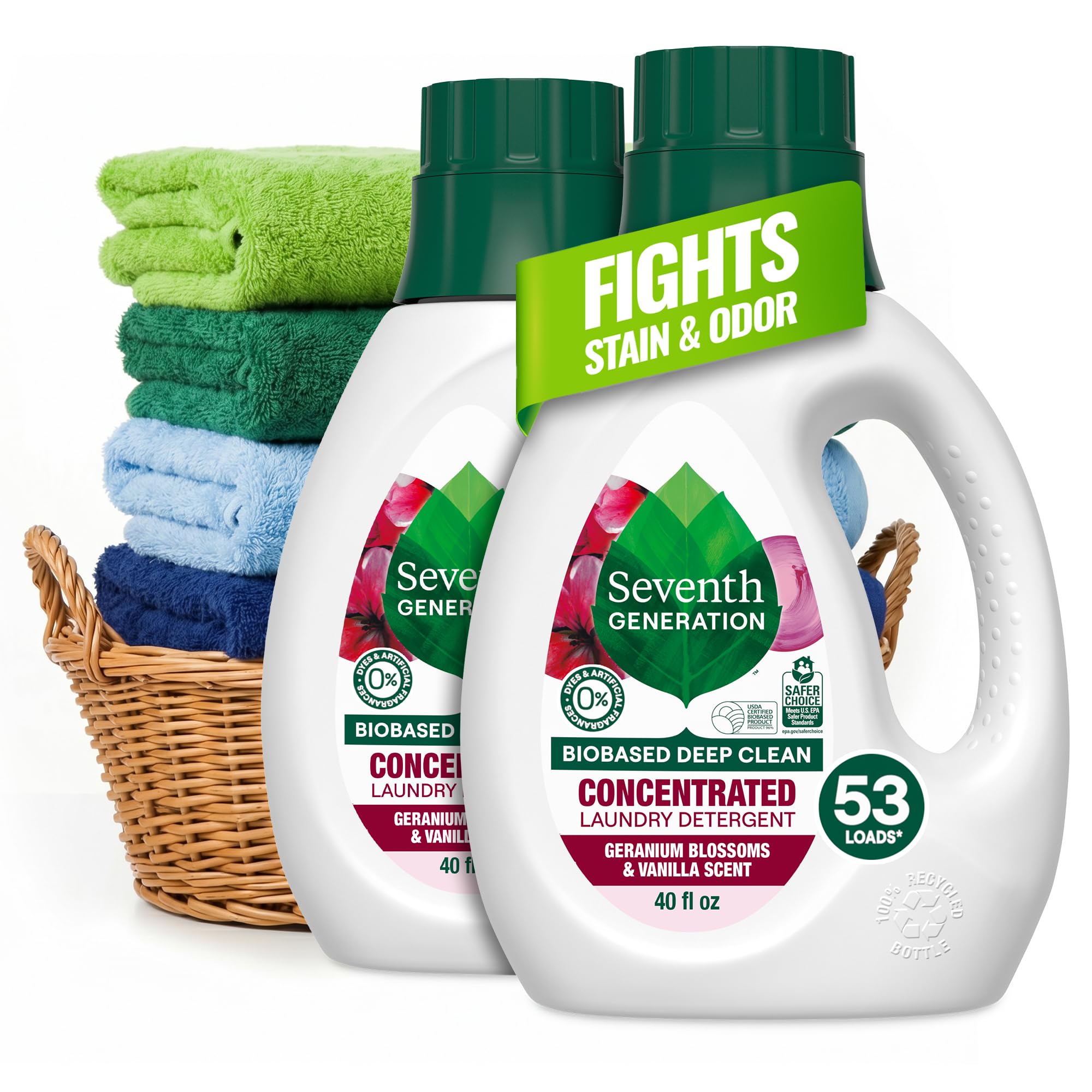 Seventh Generation Concentrated Laundry Detergent Liquid Free & Clear Fragrance Free 40 oz